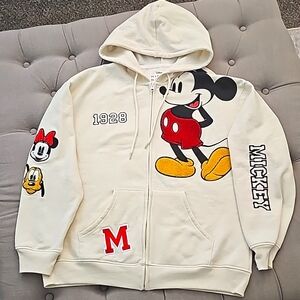 Embroidered Mickey Mouse Zip-up Hoodie